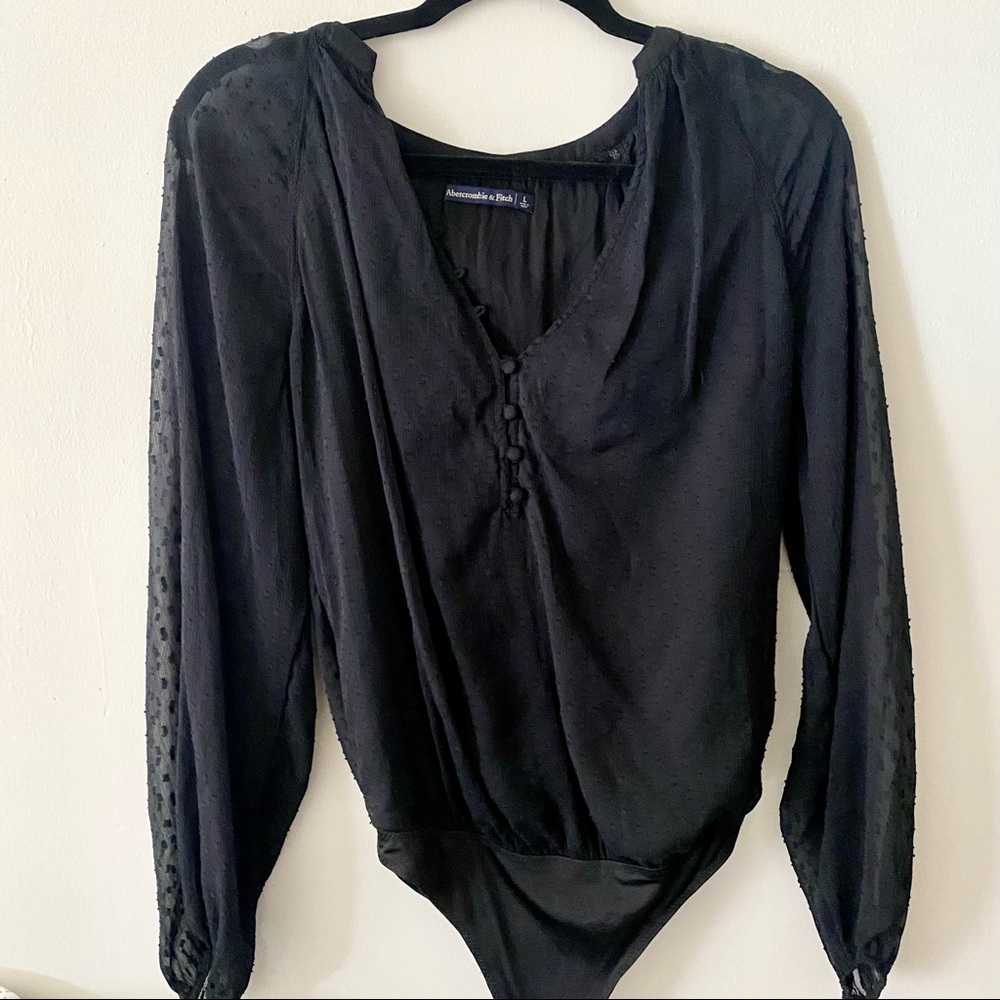 Abercrombie Sheer Long Sleeve Bodysuit
